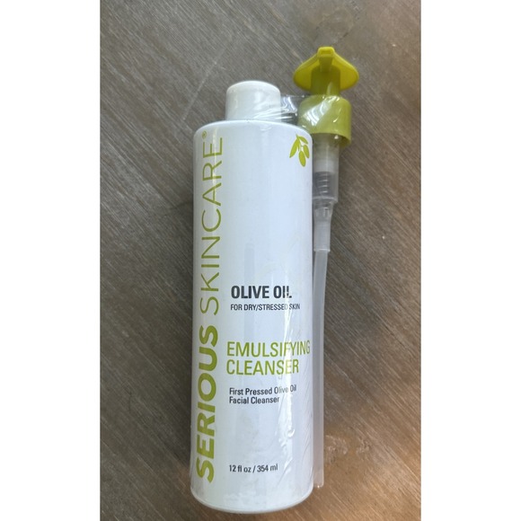 SERIOUS SKINCARE Facial Cleanser Dry Skin Olive Oil Emulsifying 12 Oz Jumbo - Picture 1 of 4